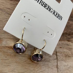 Dyrberg/Kern Louise Swarovski crystal earrings in Gold/Satin Lilac